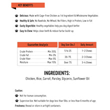 Load image into Gallery viewer, WholeChew Oven Baked Soft Puffed Chicken Twists 20pcs/pack, Rawhide Free, Gluten Free