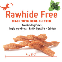 Load image into Gallery viewer, WholeChew Oven Baked Soft Puffed Chicken Twists 20pcs/pack, Rawhide Free, Gluten Free